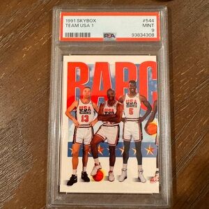 1991 Skybox Team USA 1 #544 PSA 9 Mullin, Barkley, Robinson
